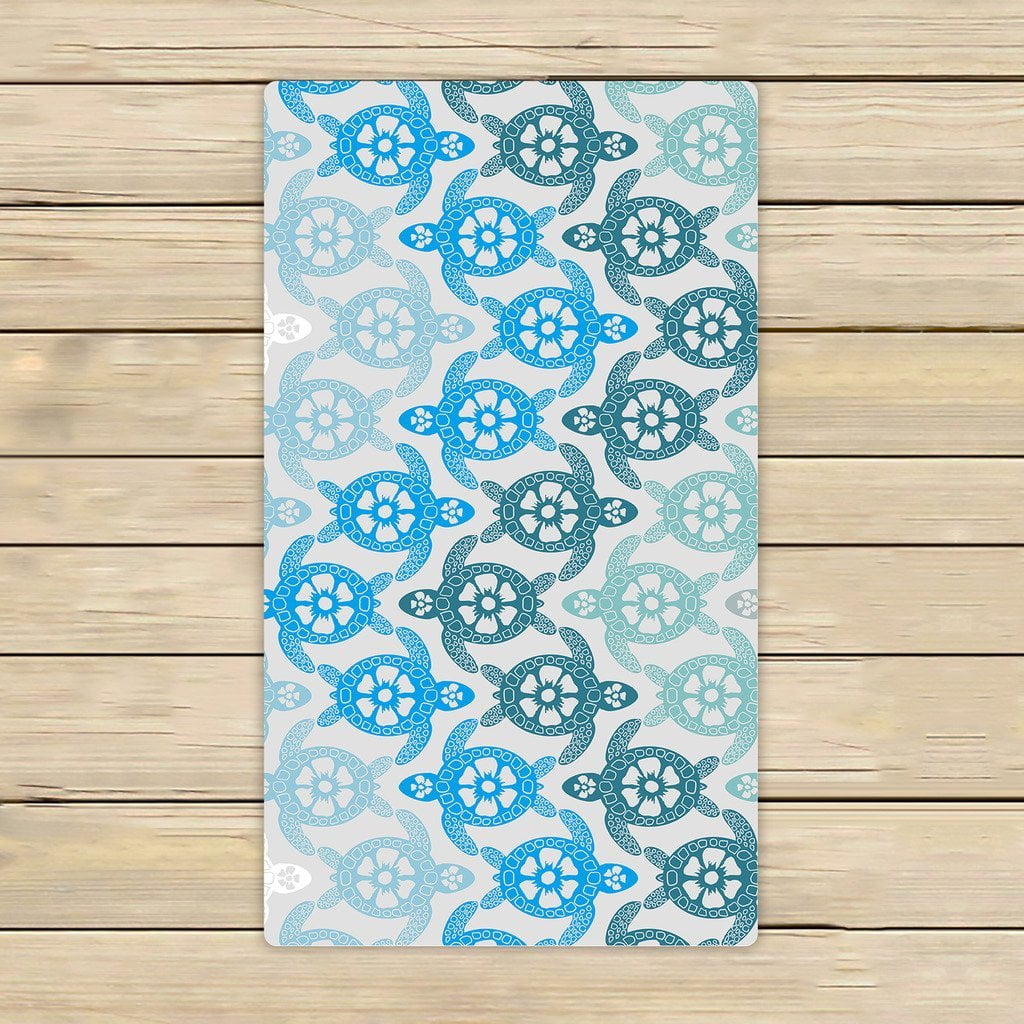 GCKG light blue little Sea Turtle Beach Towel Shower Towel Wrap For