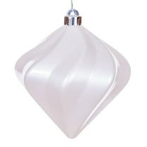 Vickerman 6" White Swirl Diamond UV Candy Christmas Ornament, Set of 3