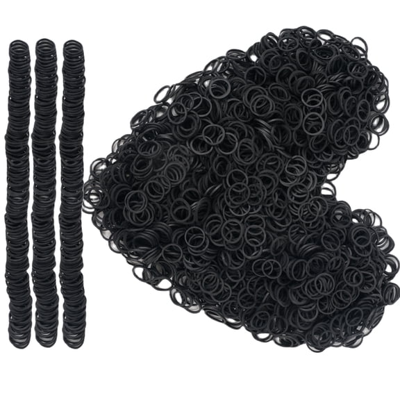 Rubber Bands Mini 2000pcs Black 0.5inch Small Rubber Band Soft Elastic Bands Diameter 13mm for Office Supplies