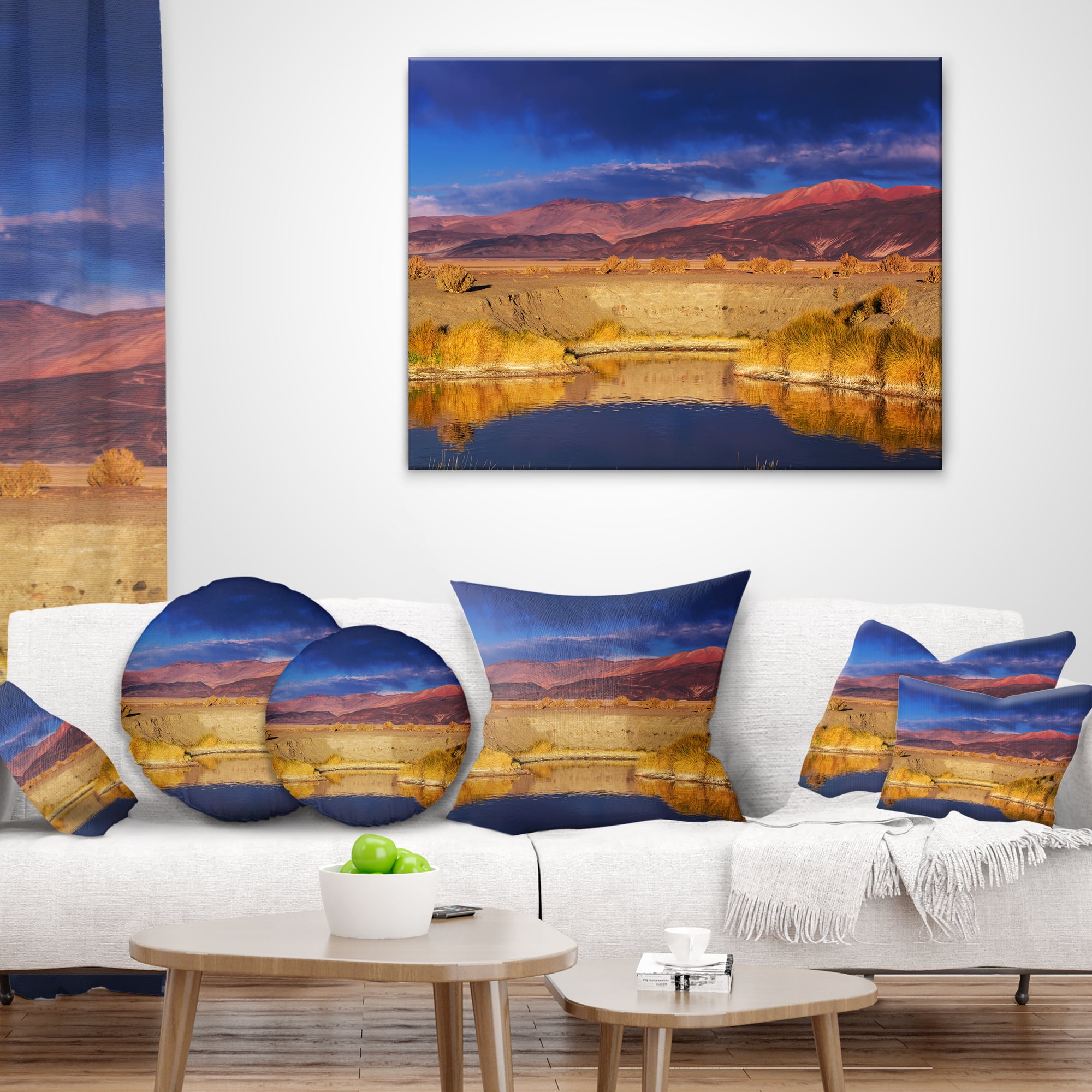 Designart Beautiful Northern Argentina View - African Landscape Printed Throw Pillow - 12x20