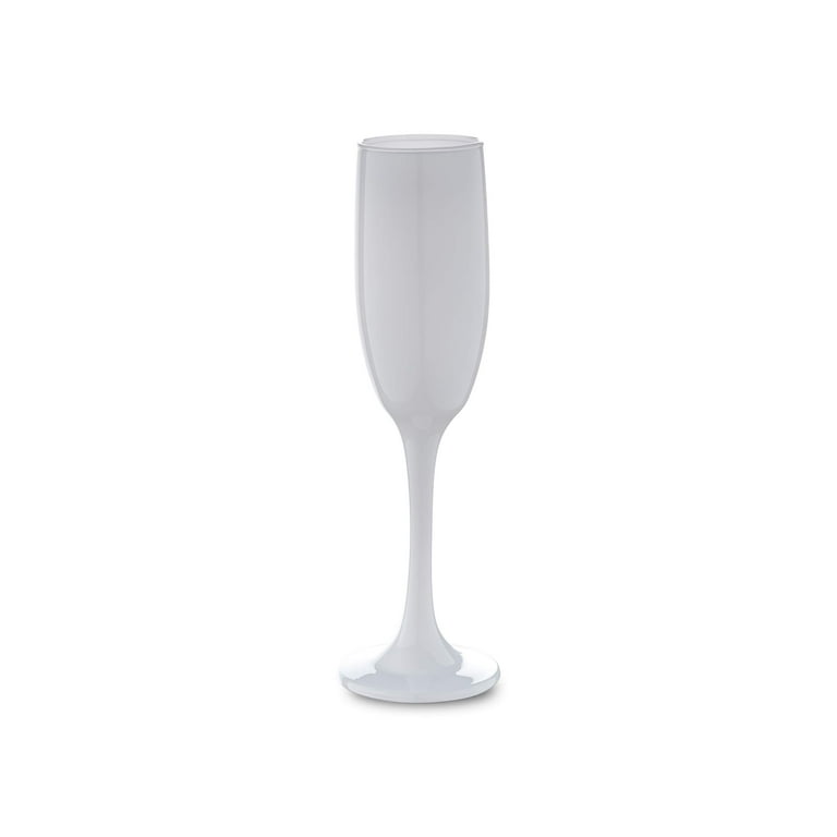 Vikko Dcor White Champagne Flutes 6 Ounce Capacity Perfect for Parties Weddings and Everyday Thick and Durable Dishwasher Safe Set of 6 Sparkling