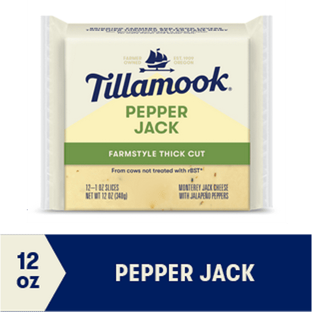 Tillamook Pepper Jack Cheese Slices, 12 Slices, 12 oz
