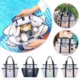 thumbnail image 2 of Travel Beach Tote Bag with Multi Pockets, Waterproof Mesh Beach Bags, Large Capacity Handheld Cosmetic Zipper Pouch, 2 of 5