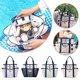 thumbnail image 2 of Travel Beach Tote Bag with Multi Pockets, Waterproof Mesh Beach Bags, Large Capacity Handheld Cosmetic Zipper Pouch, 2 of 5