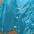 thumbnail image 6 of LiiYii Kids Boys Girls Sparkly Sequins Waistcoat Button Down Vest Jacket Hip Hop Jazz Dance Choir Light Blue 130, 6 of 8