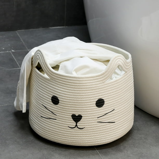 Ficarrico Lindo cesto para la ropa sucia de bebé, cesto alto para ropa, toallas y mantas, cesto de almacenamiento de juguetes para niños para salón y dormitorio, cesto para gatos para sala de juegos