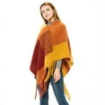 thumbnail image 2 of Chunky Fringe Plaid Poncho, Oversized Pullover Cape Shawl for Women, Winter Wrap,75*68cm,30, 2 of 44