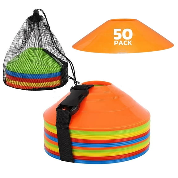 UHIAGREE 50 Pack Cones for Soccer Training,Sports Field Marker Agility Cones & Carry Bag,Reusable