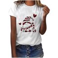 thumbnail image 2 of SDJMa Women's Shirt Tees Funny Cute Short Sleeve Fall T Shirt Hearth Love Shirt Gift Tops Blouse Gift For Couples, 2 of 6