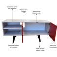 thumbnail image 4 of Mueble para TV de 50' Hogare Centro de Entretenimiento Blanco Rojo Suecia, 4 of 6