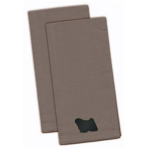 Carolines Treasures BB3463GYTWE Puli Gray Embroidered Kitchen Towel - Set of 2
