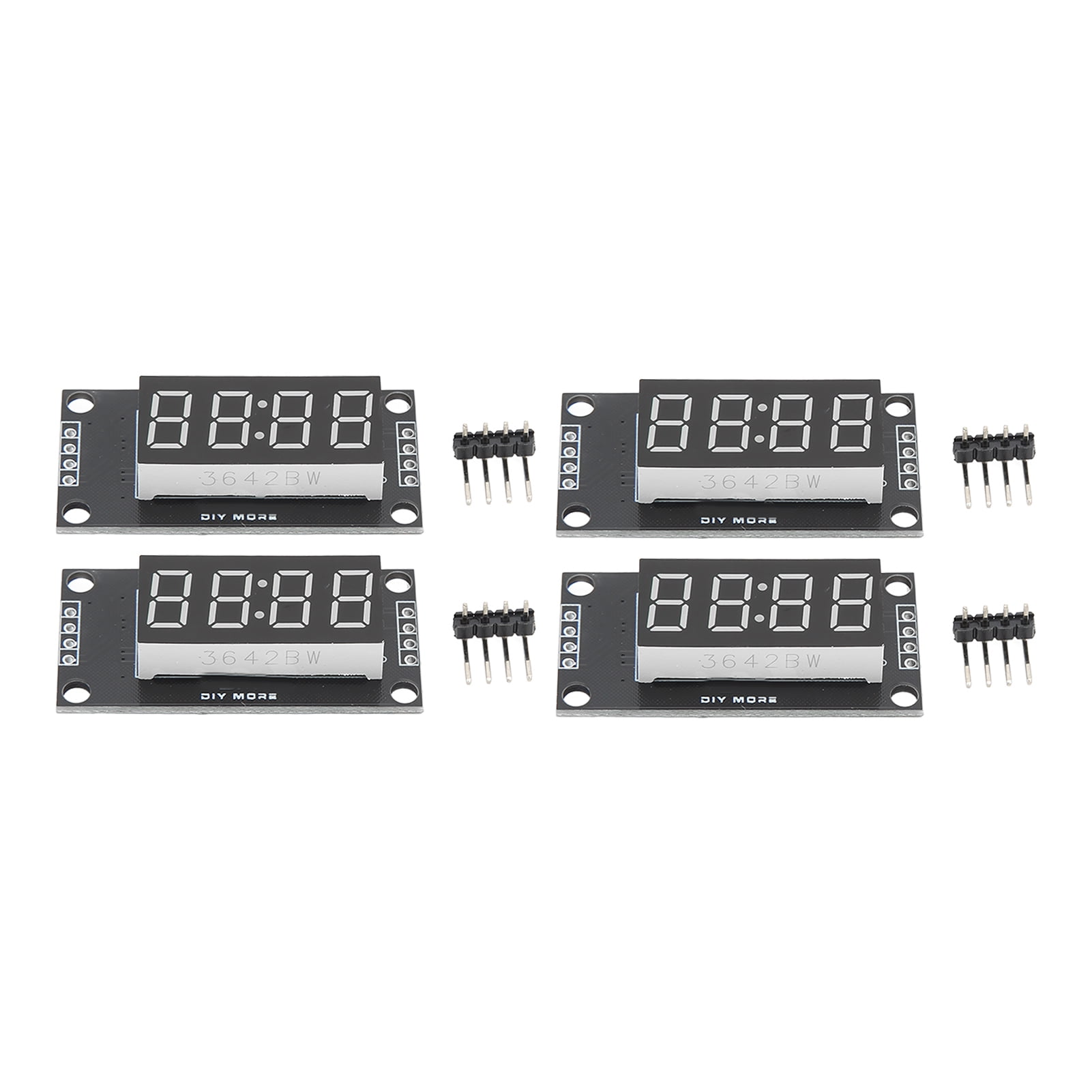 4 Sets Digital Tube Display, Digital LED Display Module Tube Module 5V LED Electrical Displays 4 Digit 7 Segment 0.36in TM1637 Drive Chip - View #9