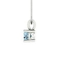 thumbnail image 2 of 0.5 ct Brilliant Round Cut Solitaire VVS1 Genuine Blue Zircon Solid 18k White Solid Gold Everyday Affordable Designer Necklace Pendant with 18" Solid Gold Chain by Clara Pucci, 2 of 6