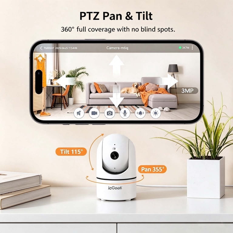 ieGeek 2.5K WiFi Pet Camera with 360° Pan & Tilt photo 4