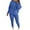 Blue, variant on Plus Size Lounge Sets for Women 2 Piece Knit Long Sleeve Tops with Slim Pants Outfits Loungewear