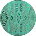 thumbnail image 1 of Ahgly Company Indoor Round Persian Turquoise Blue Traditional Area Rugs, 5' Round, 1 of 4