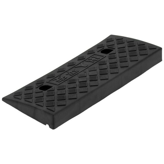 "Black Heavy-Duty Portable Threshold Ramp - 5cm Thick Anti-Slip PP Plastic Curb Ramp for Driveways, Loading Docks & Home Entrances (49x21.8cm)"