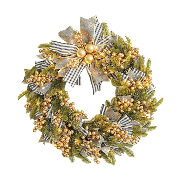 Christmas Green Leaf Simulation Red Fruit Hanging Decorative Wreath 50*10cm, Christmas Wreath, Christmas Wreaths For Front Door, Fall Front Porch Decor, Autumn Wreath, Fall Decor