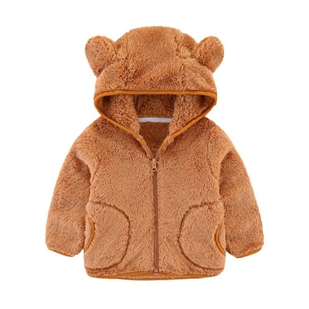 

Kids Jackets for Girls Boys Baby Warm Boys Flannel Winter Fleece Jackets Sweatshirt Hooded Coats
