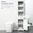 thumbnail image 4 of kleankin Tall Bathroom Storage Cabinet, Slim Freestanding Tower, White, 4 of 10