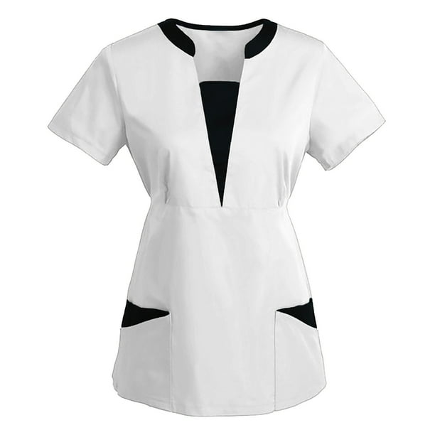 Gibobby Blusa Mujer Blusa de mujer TopSolidStylish T-shirts(Blanco, L)