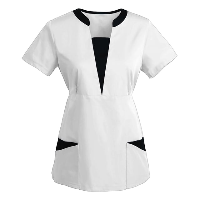 T-Shirts pour Femmes Chemise à Manches Courtes Décontractée Col en V Hauts Femmes Blanc m