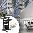 thumbnail image 2 of Mount-It! Height Adjustable Rolling Stand Up Desk, Mobile Computer Desk, Black, 2 of 10