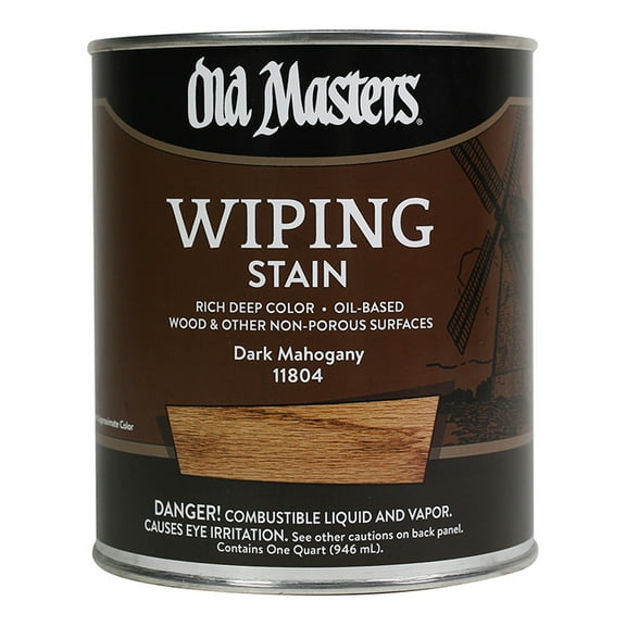 4-Pack of 1 qt Old Masters 11804 Dark Mahogany Old Masters Oil-Based Wiping Stain