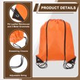 thumbnail image 3 of Mochila con cordón, 2 piezas de mochila de poliéster para gimnasio, bolsas para deportes (Naranja, 34 cm x 43 cm), 3 of 7