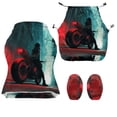 thumbnail image 4 of SCRAWLGOD Cyberpunk Style People Motorcycle Pattern 4 PCS Gaming Chair Covers Slipcovers Non-Slip Game Chair Cover with Armrest Covers Universal Rotating Gaming Armchair Protector, 4 of 7