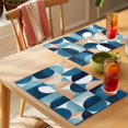 thumbnail image 4 of Mid Century Geometric Placemats Set of 6 Abstract Modern Blue Place Mats Table Mats Kitchen Dining Home Outdoor Party Table Decoration, 4 of 9