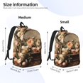 thumbnail image 3 of Rateoe Vintage Peonies Rustic Charm Pattern Canvas College Laptop Backpack,Travel Daypack,Durable Rucksack Travel Notebook Bag School Backpack Book Bag for Men Women-Small, 3 of 7