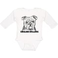 thumbnail image 3 of Inktastic English Bulldog Sketch Portrait with Dog Breed Name Boys or Girls Long Sleeve Baby Bodysuit, 3 of 5