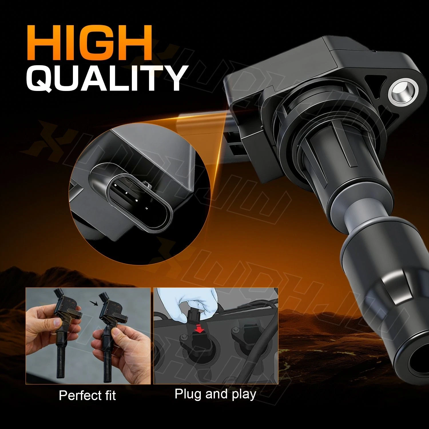 Ignition Coil Packs and Iridium Spark Plugs Kit Fit for Hyundai 2015-2019 Sonata