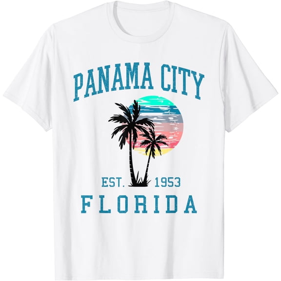 Panama City Florida Spring Vacations Beach Palm Trees Summer T-Shirt
