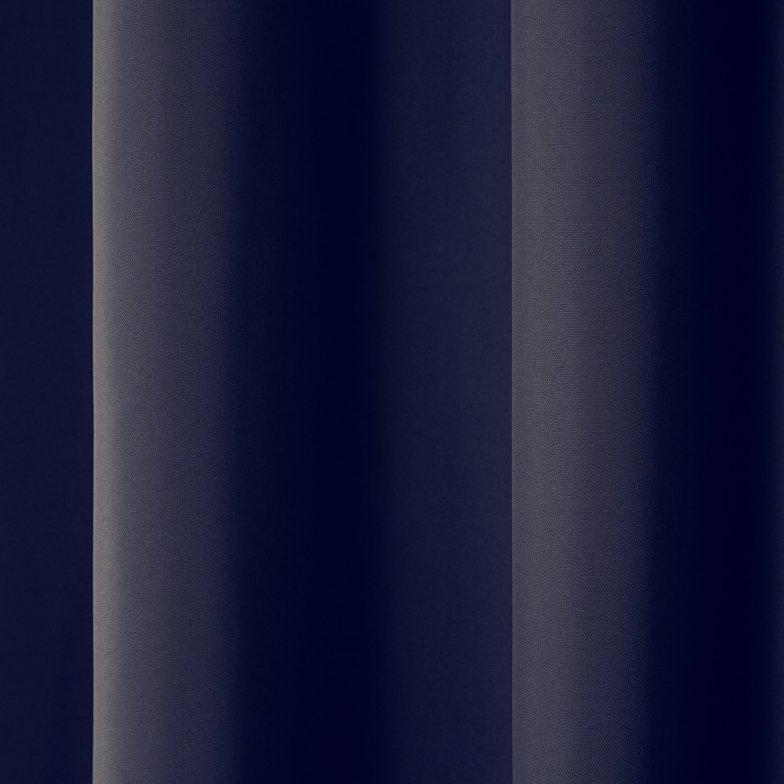 TOWN & COUNTRY BASICS Cabana Solid Heavyweight Indoor Outdoor Curtains, Light Filtering Opacity with Grommet Top, Water Repellent, 2-Pack Set, 54"x108", Dark Navy