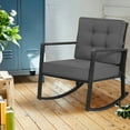 thumbnail image 1 of Costway Patio Rattan Rocker Chair Outdoor Glider Rocking Chair Cushion Lawn Grey, 1 of 9