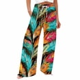 thumbnail image 2 of Women's Casual Pants Women'S Boho Wide Leg Palazzo Pants Womens Cotton Casual Loose Pants Comfy Work Pants With Long Casual Wide Leg,Blue Women's Casual Pants XXXL, 2 of 5