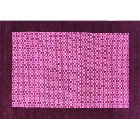 Ahgly Company Indoor Rectangle Abstract Purple Contemporary Area Rugs, 3' x 5'