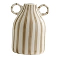 thumbnail image 1 of jifeng Decorative Flower Vase Ceramic Vase with Handle for Farmhouse Party Tabletop brown, 1 of 9