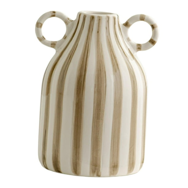 Jarrón de flores decorativo Maceta de cerámica para flores frescas secas Jarrón de porcelana para marrón