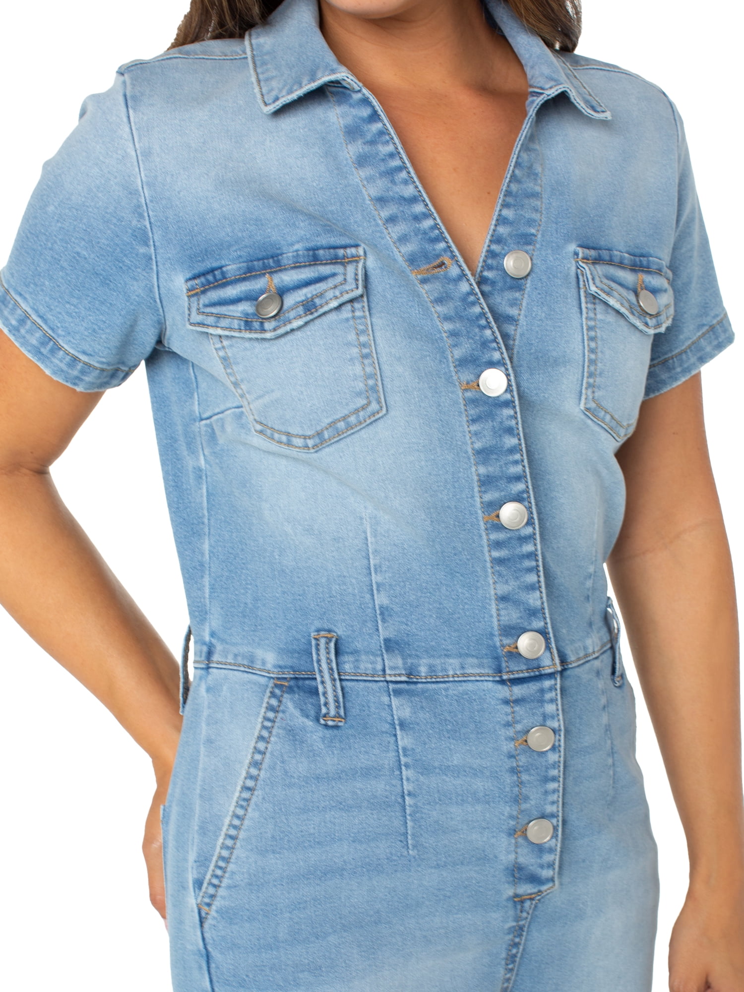 Celebrity Pink Slim Fit Short Sleeve Boilersuit, Juniors