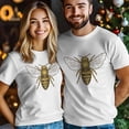 thumbnail image 3 of Camisetas casuales de manga corta con estampado de abeja y miel para hombre, 3 of 8