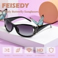thumbnail image 6 of FEISEDY Trendy Polarized Y2K Sunglasses Wrap Around Butterfly Design Fashion Sunnies UV400 Protection B0078, 6 of 15