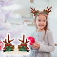 thumbnail image 2 of Diadema navideña con astas de reno y pinzas para el pelo para mujeres y niñas, decoraciones navideñas con purpurina para fiestas de cosplay., 2 of 4