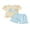 Yellow, variant on BemeyourBBs Toddler Baby Girl Summer Clothes 2 Pieces Outfits Whale Embroidered Short Sleeve Round Neck T-Shirt Plaid Print Ruffled Shorts Set