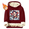 thumbnail image 1 of Sudadera con capucha para hombre, informal, a la moda, con estampado navideño, de manga larga y bolsillo, de poliéster, 1 of 4