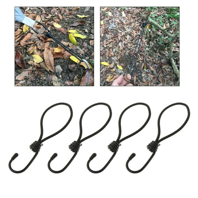 4 Pcs Corde Élastique Extensible avec Crochet Bâche de Toit Accessoires de Tente