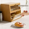 thumbnail image 2 of Paneras para encimera de cocina, recipiente hermético para guardar pan, panera grande de madera estilo granja con ventana (negro), 2 of 7