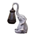 thumbnail image 1 of Elephant Outdoor Garden Statue with Solar Lantern Sculpture Modern Elephant Lamp Gray, 1 of 8